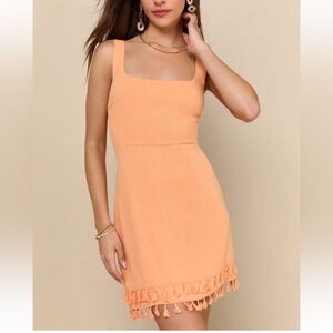 Elegant Orange Sleeveless Dress